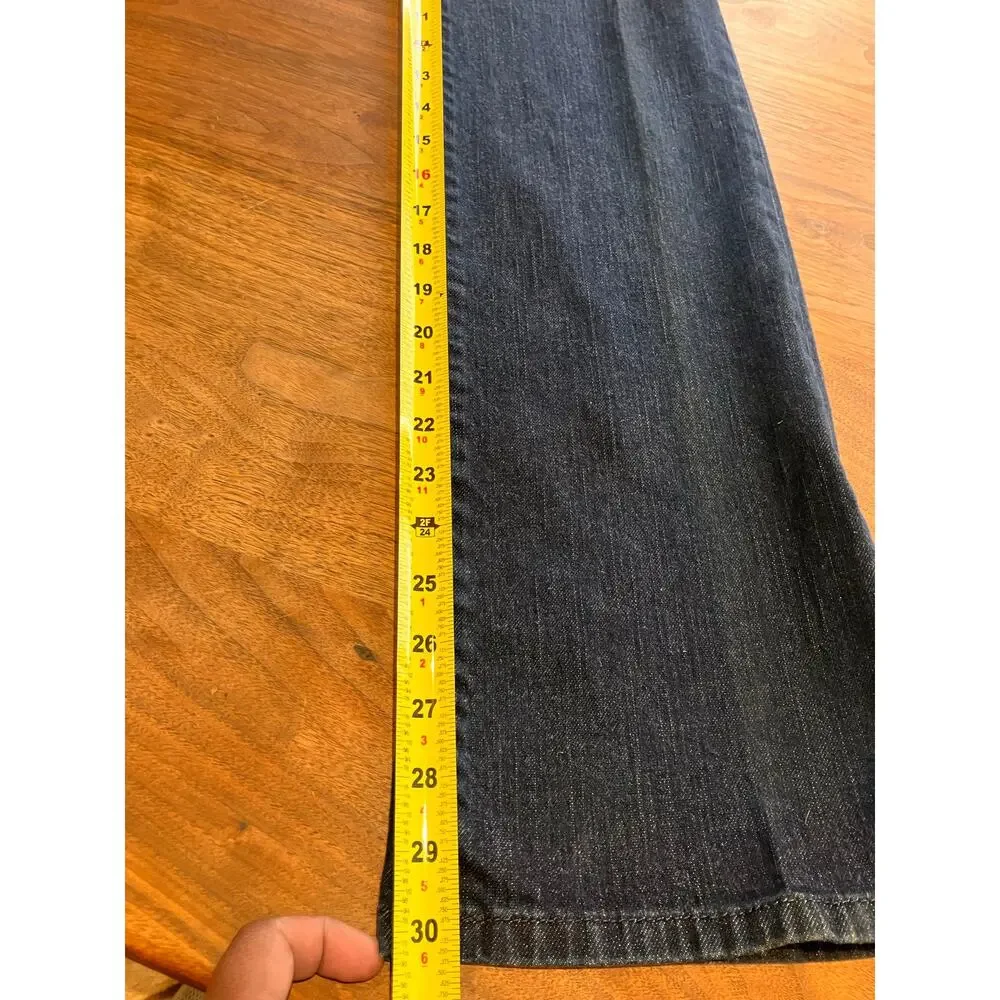 Anne Klein‎ Limited Edition Dark Wash Women's Jeans 6 Bootcut Embroidered
